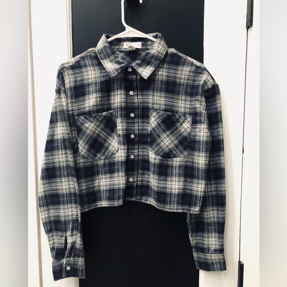 S RSQ cropped flannel